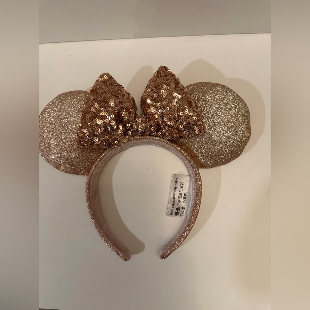 Sequin‎ Minnie Mouse Ears Headband rose gold